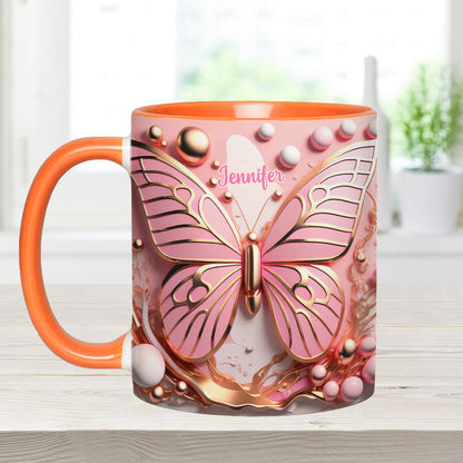 Love Butterflies - Personalized Butterfly Accent Mug