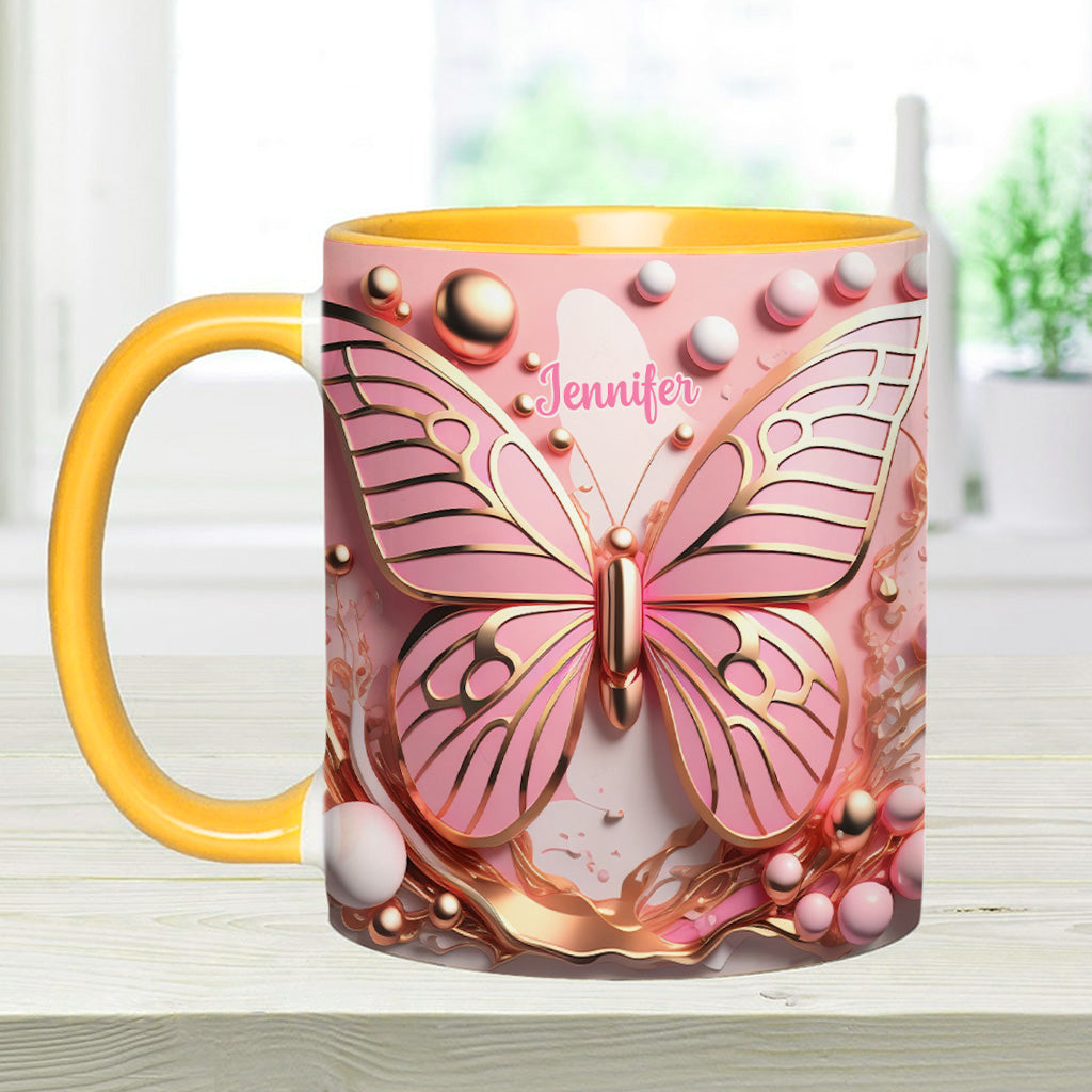 Love Butterflies - Personalized Butterfly Accent Mug