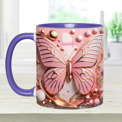 Love Butterflies - Personalized Butterfly Accent Mug