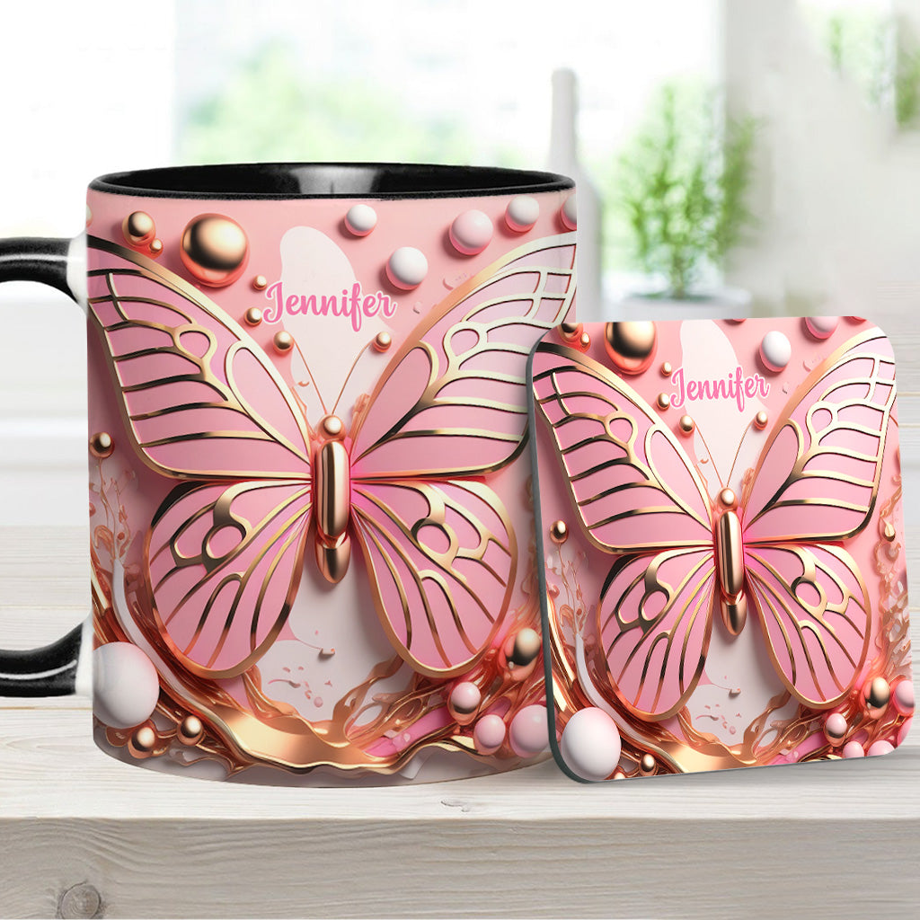 Love Butterflies - Personalized Butterfly Accent Mug