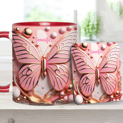 Love Butterflies - Personalized Butterfly Accent Mug