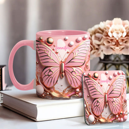 Love Butterflies - Personalized Butterfly Accent Mug