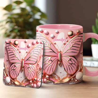 Love Butterflies - Personalized Butterfly Accent Mug