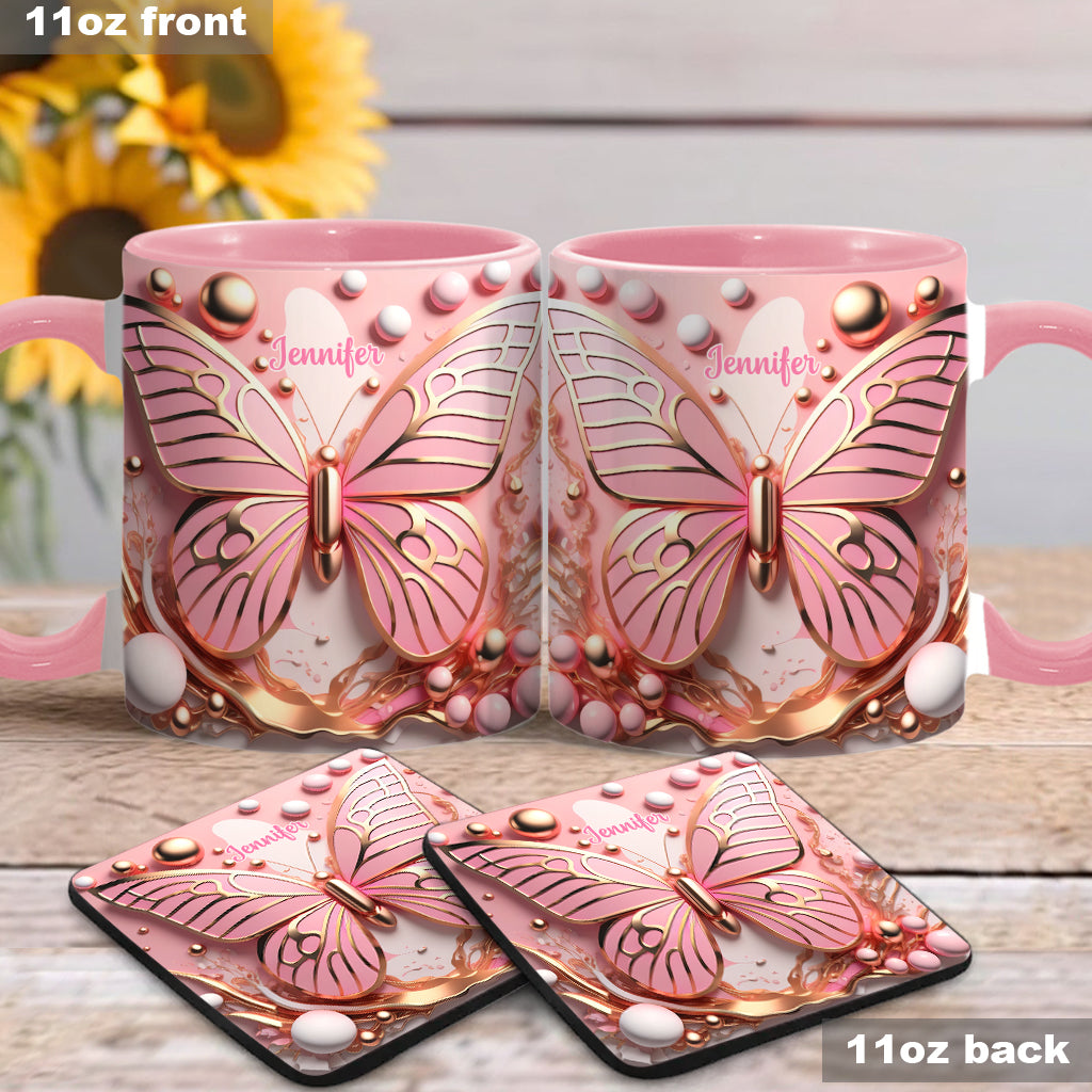 Love Butterflies - Personalized Butterfly Accent Mug