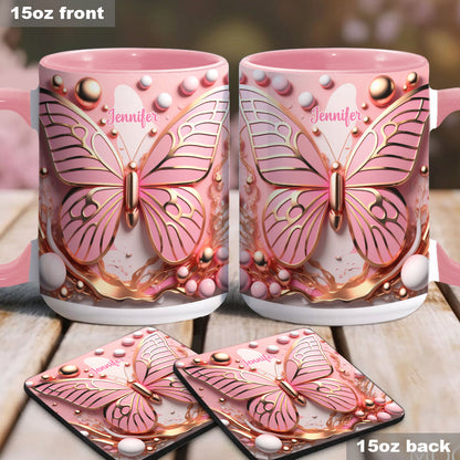 Love Butterflies - Personalized Butterfly Accent Mug