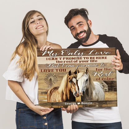 Personalized Horse Couple Anniversary Canvas Gifts For Couple