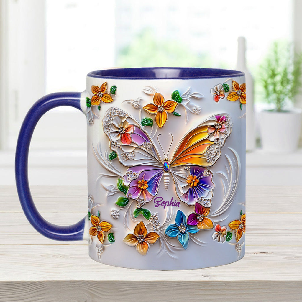 Stunning Butterfly - Personalized Butterfly Accent Mug