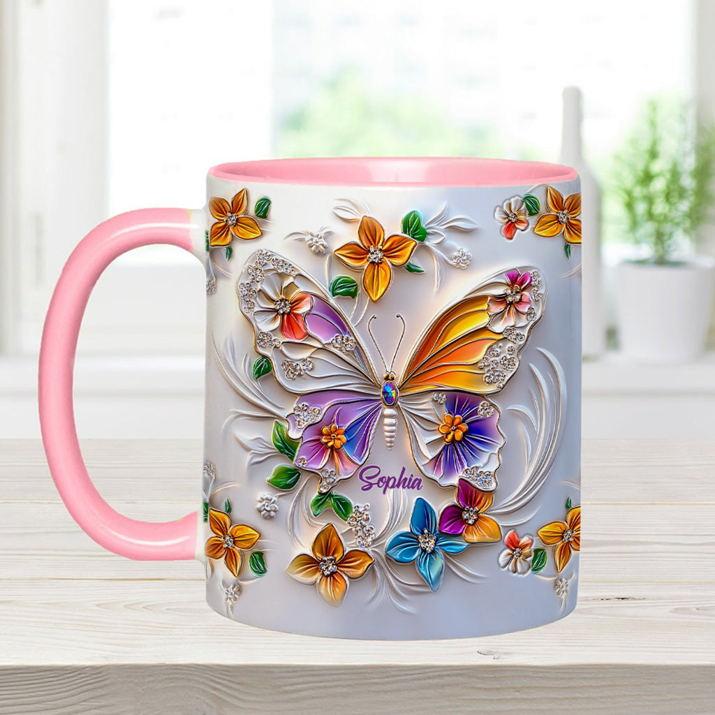 Stunning Butterfly - Personalized Butterfly Accent Mug