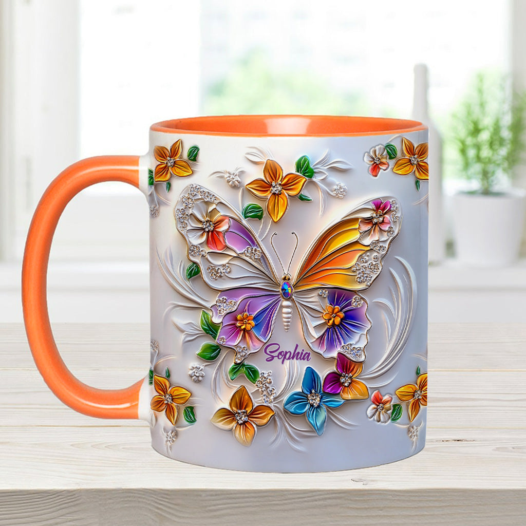 Stunning Butterfly - Personalized Butterfly Accent Mug