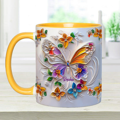 Stunning Butterfly - Personalized Butterfly Accent Mug