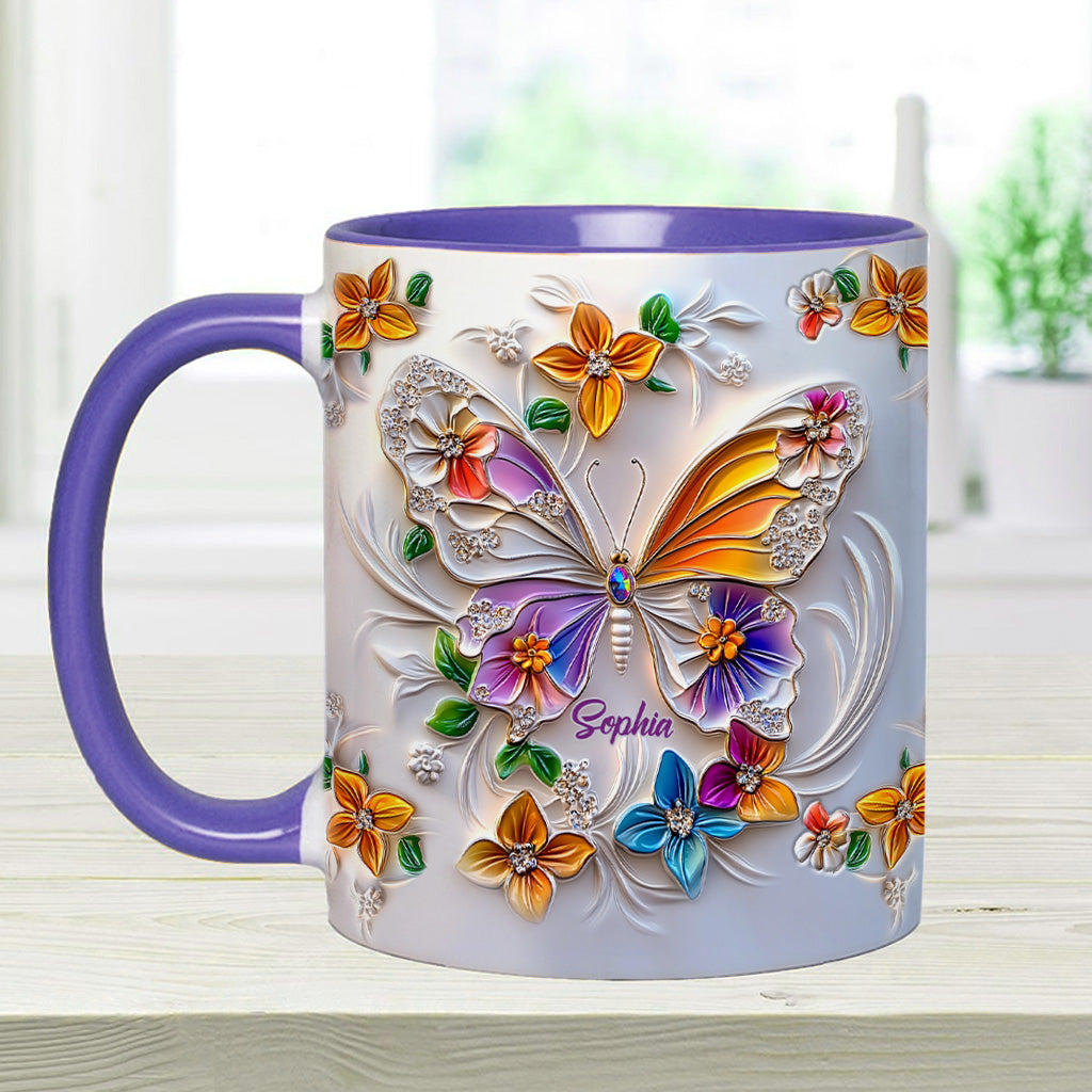 Stunning Butterfly - Personalized Butterfly Accent Mug