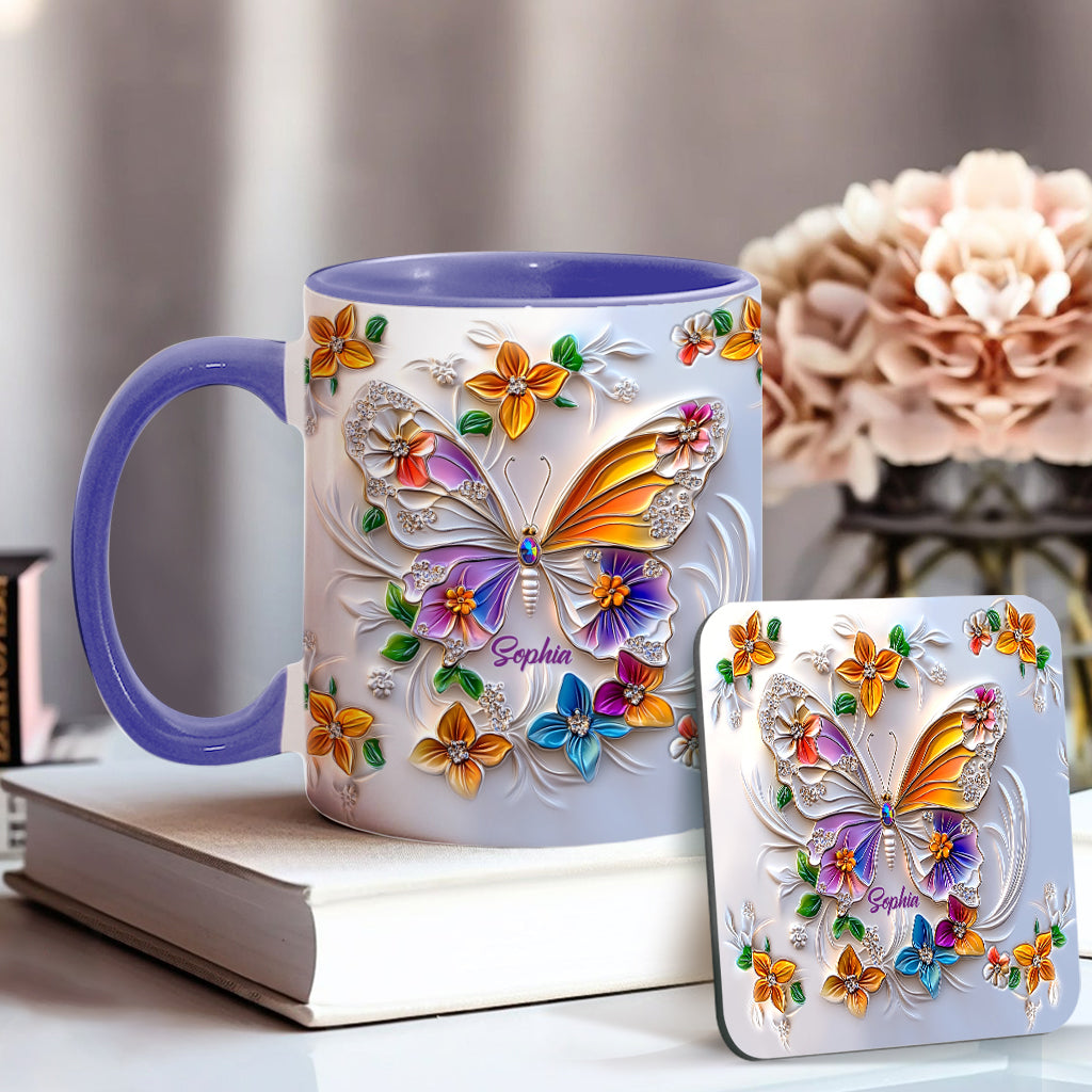 Stunning Butterfly - Personalized Butterfly Accent Mug