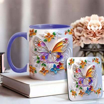 Stunning Butterfly - Personalized Butterfly Accent Mug