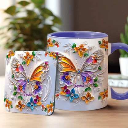 Stunning Butterfly - Personalized Butterfly Accent Mug