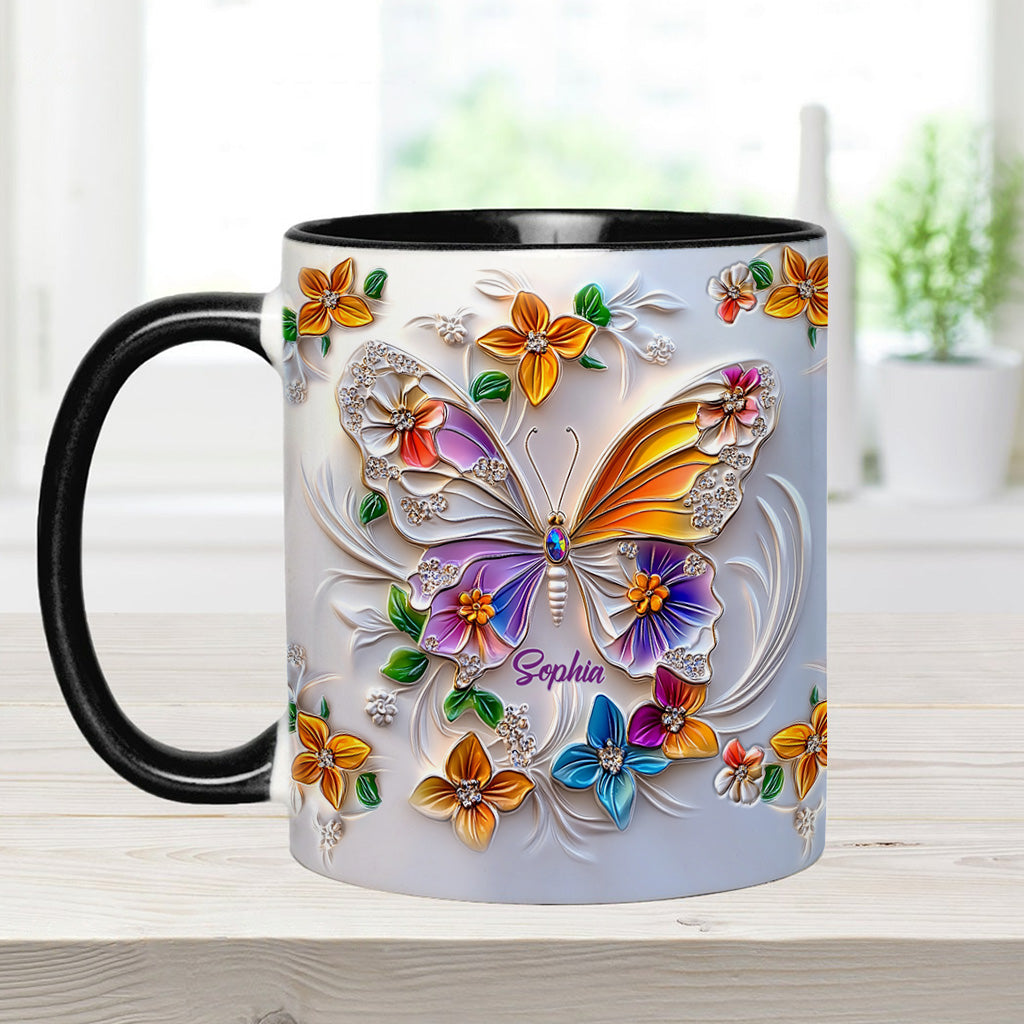 Stunning Butterfly - Personalized Butterfly Accent Mug