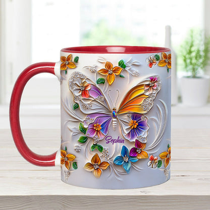 Stunning Butterfly - Personalized Butterfly Accent Mug