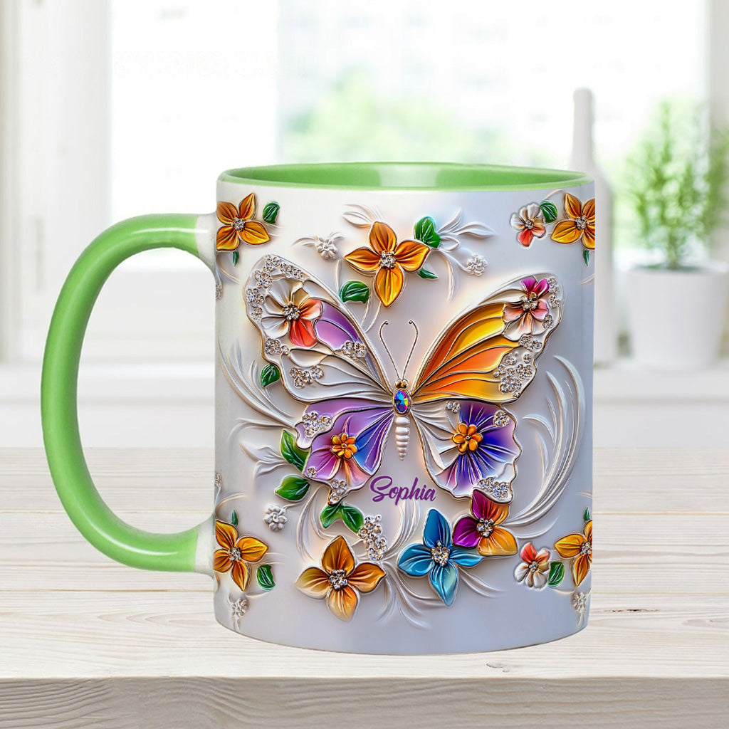 Stunning Butterfly - Personalized Butterfly Accent Mug