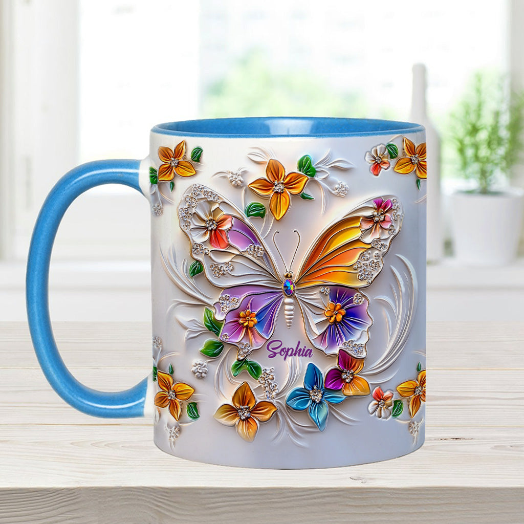 Stunning Butterfly - Personalized Butterfly Accent Mug