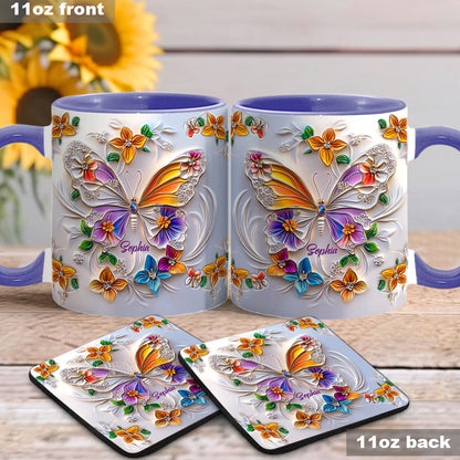 Stunning Butterfly - Personalized Butterfly Accent Mug