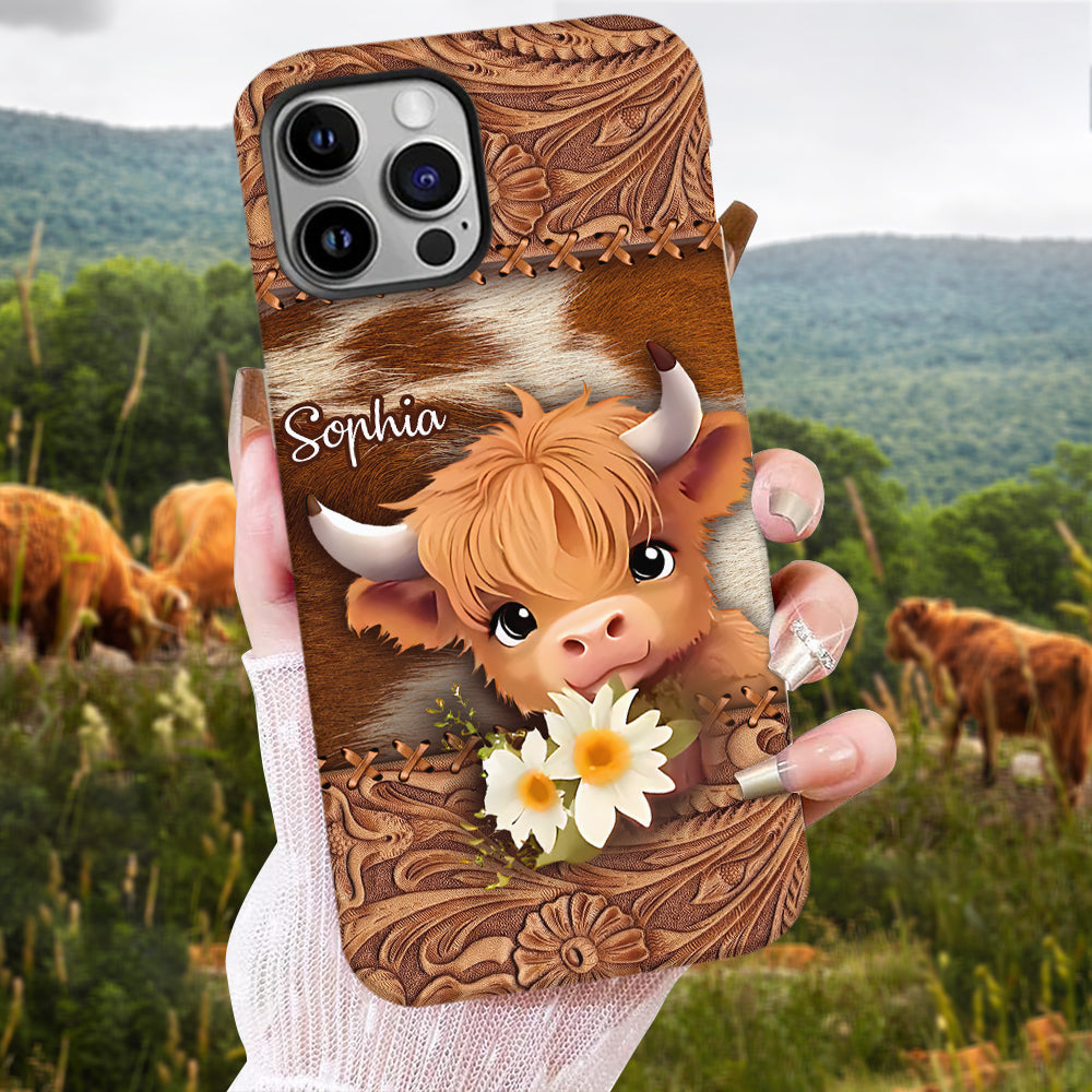 Cute Baby Highland Cow - Personalized Full Print Phone Case