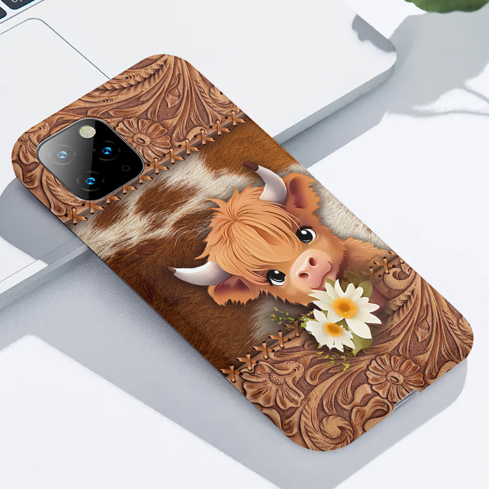 Cute Baby Highland Cow - Personalized Full Print Phone Case