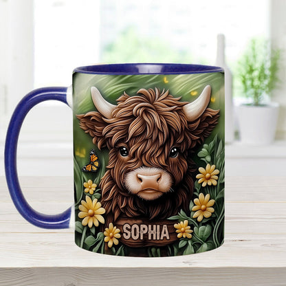 Baby Highland Cow - Personalized Cow Accent Mug