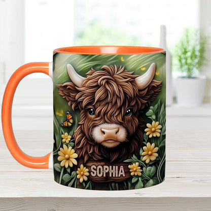 Baby Highland Cow - Personalized Cow Accent Mug