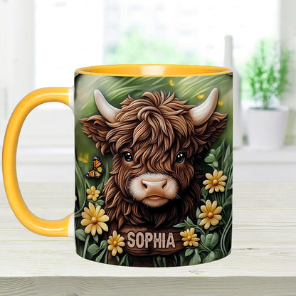 Baby Highland Cow - Personalized Cow Accent Mug