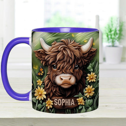 Baby Highland Cow - Personalized Cow Accent Mug