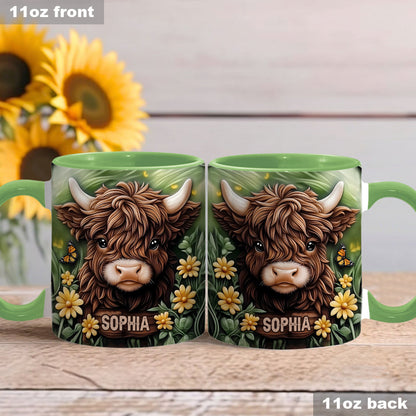 Baby Highland Cow - Personalized Cow Accent Mug