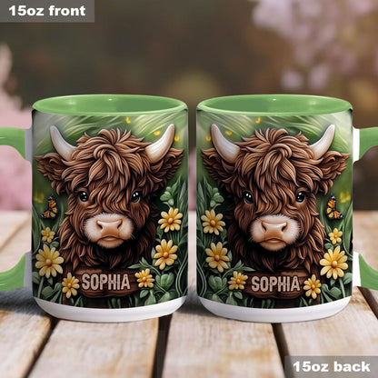 Baby Highland Cow - Personalized Cow Accent Mug