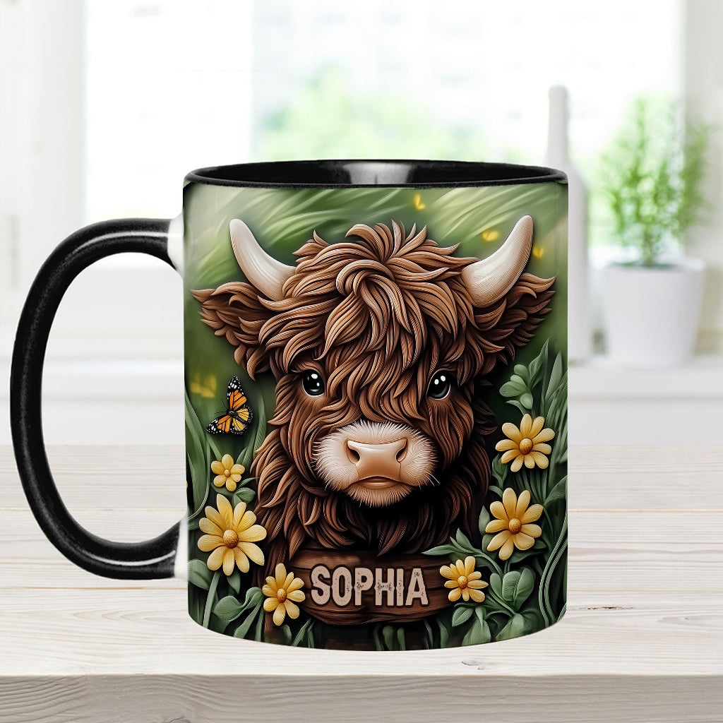 Baby Highland Cow - Personalized Cow Accent Mug