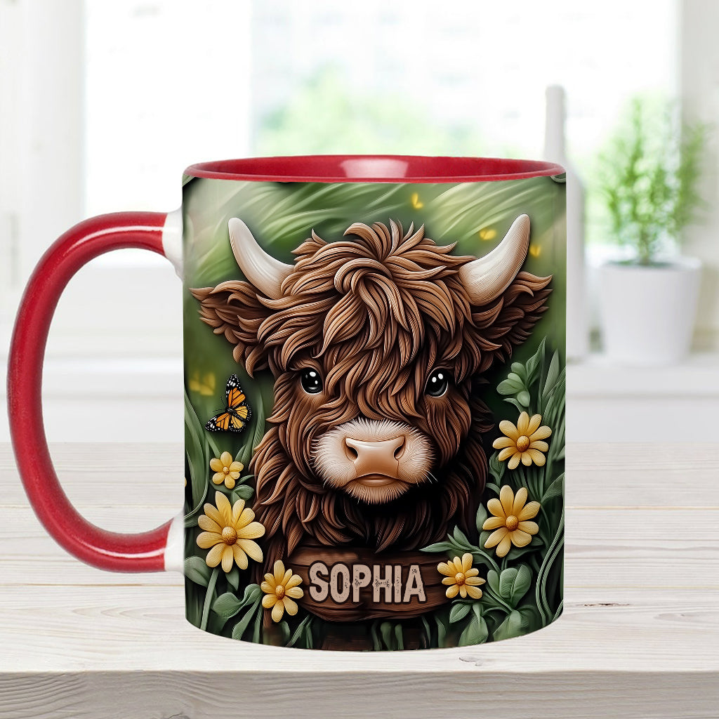 Baby Highland Cow - Personalized Cow Accent Mug