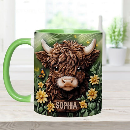 Baby Highland Cow - Personalized Cow Accent Mug