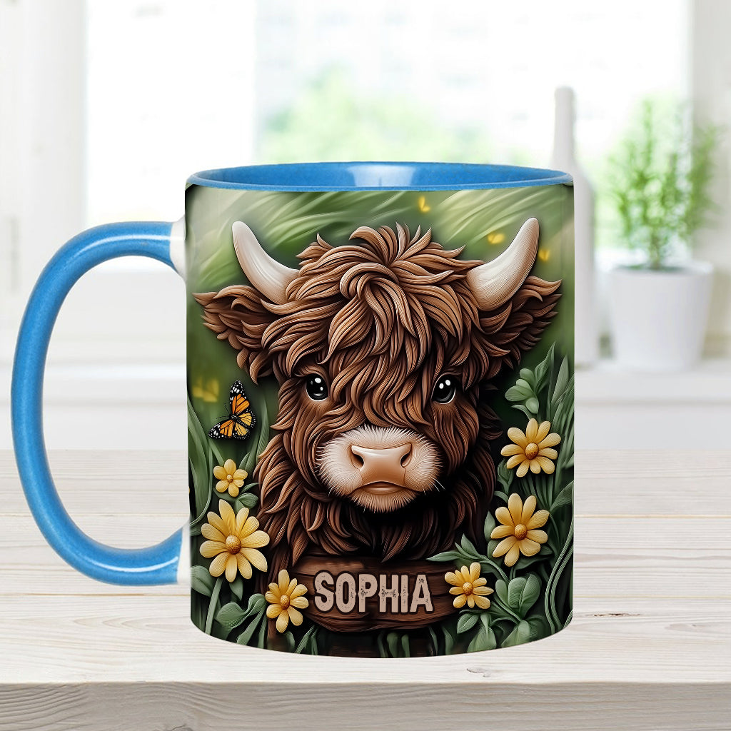 Baby Highland Cow - Personalized Cow Accent Mug