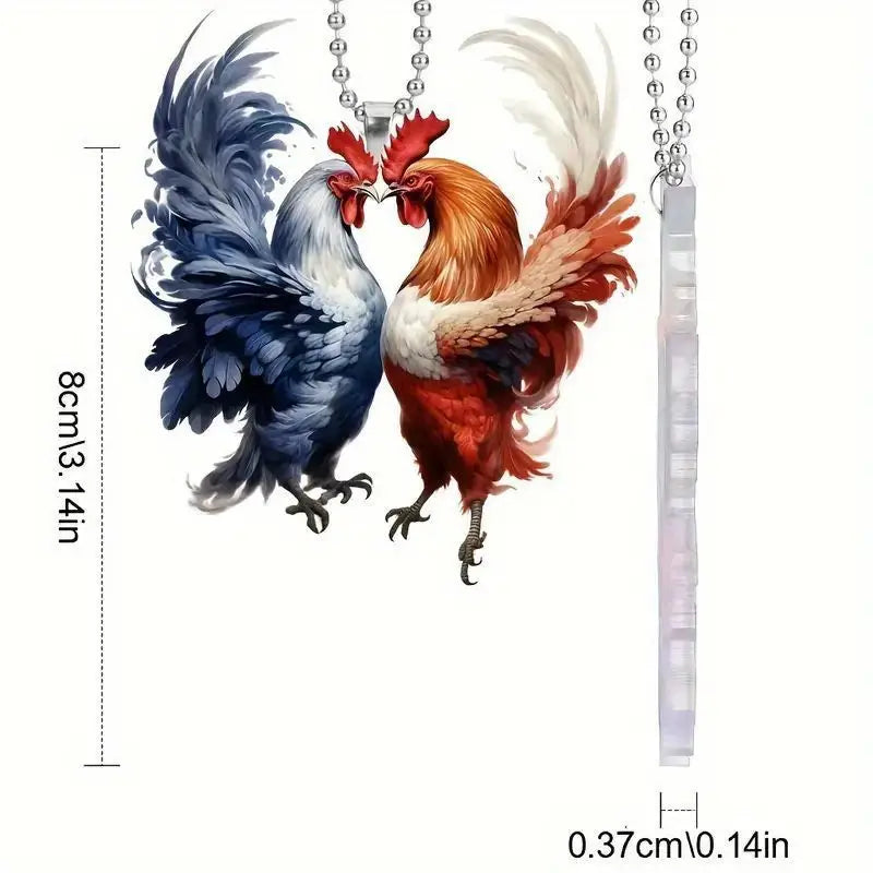 Dual-Colored  Rooster Acrylic Ornament - Gift For Chicken Lover's