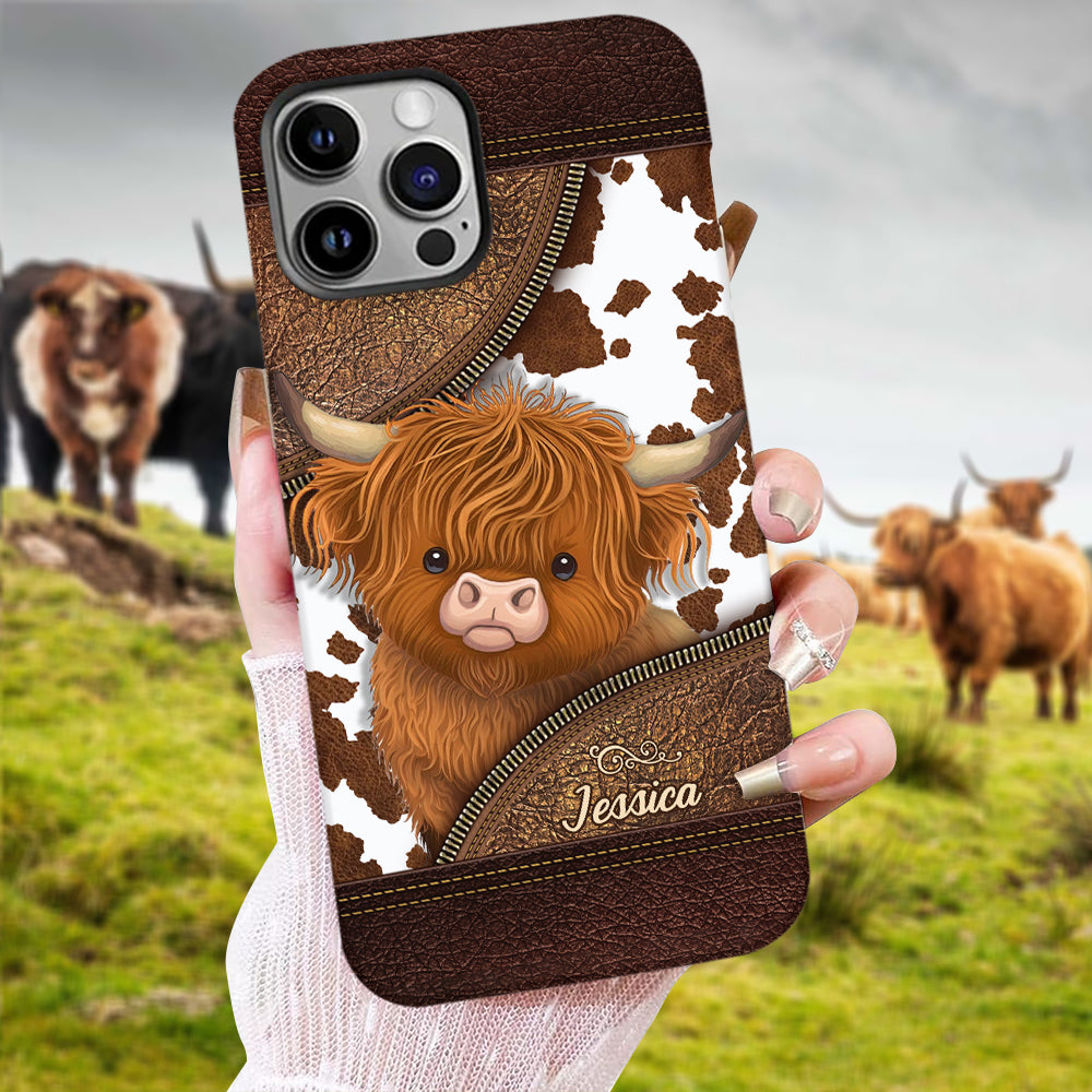 Love Highland Cow - Personalized Full Print Phone Case