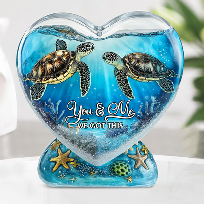 You & Me We Got This - Personalized Turtle Custom Shaped Acrylic Plaque