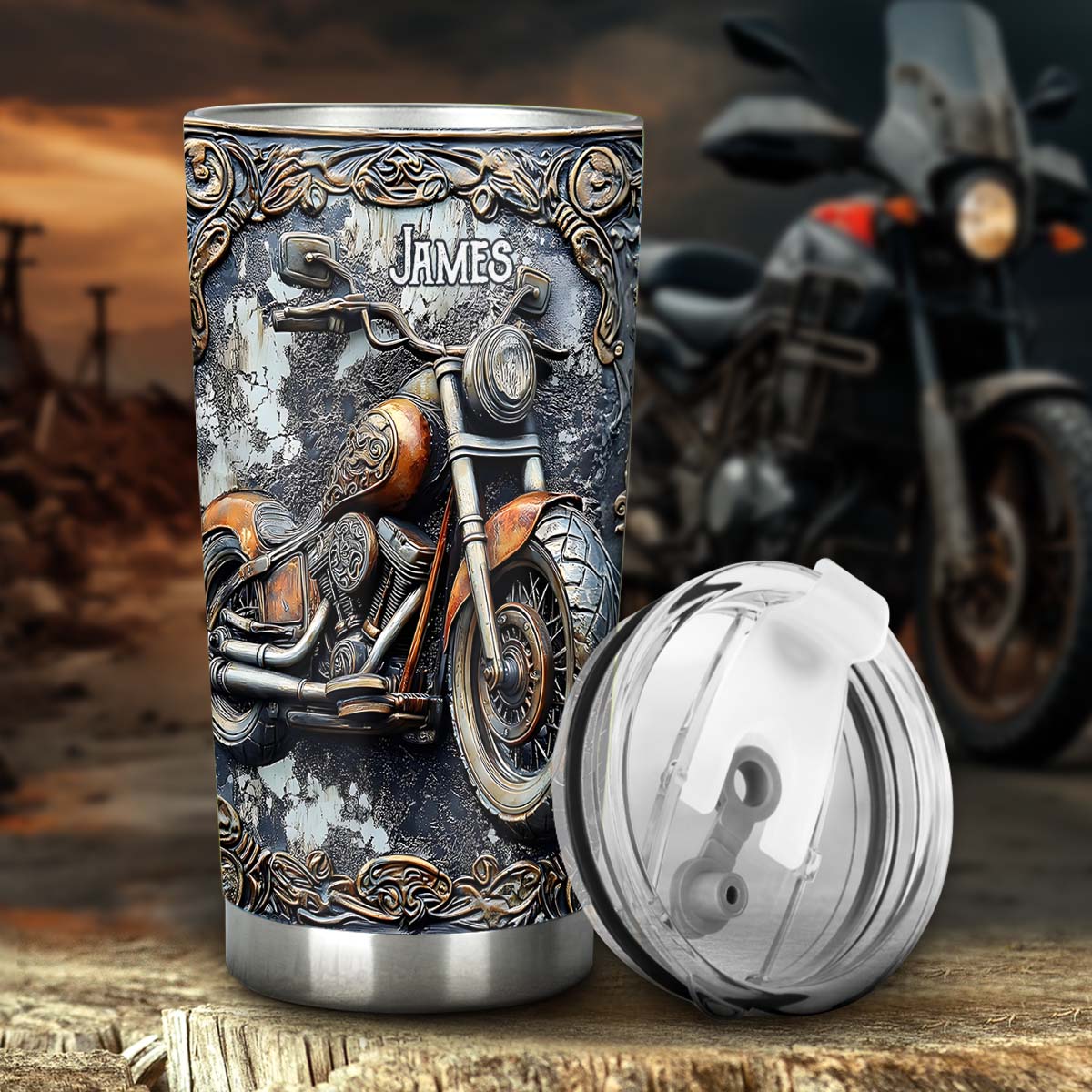 Time To Ride - Personalized Biker Tumbler