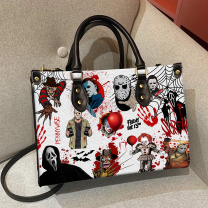 Halloween Horror Characters Leather Handbag