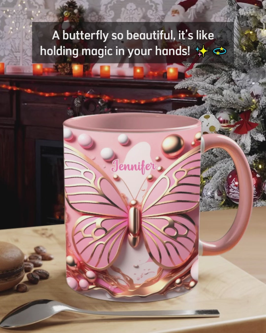 Love Butterflies - Personalized Butterfly Accent Mug