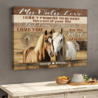 Personalized Horse Couple Anniversary Canvas Gifts For Couple