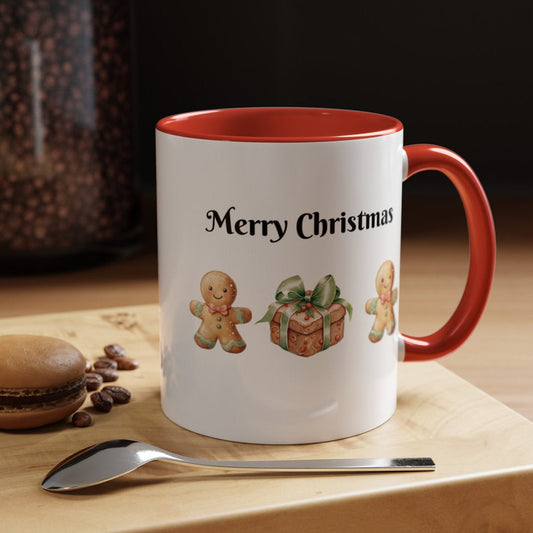 Gingerbread Merry Christmas Accent Mug - Gift For Christmas