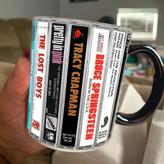 80s Pop Music Cassette Retro Collection Accent Mug