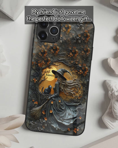 Beautiful Witch &  Black Cat - Personalized Witch Phone Case