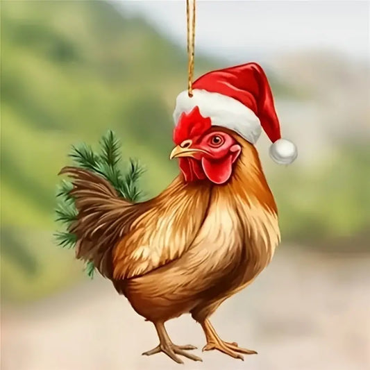 Chicken Christmas Acrylic Ornament - Gift For Chicken Lover's