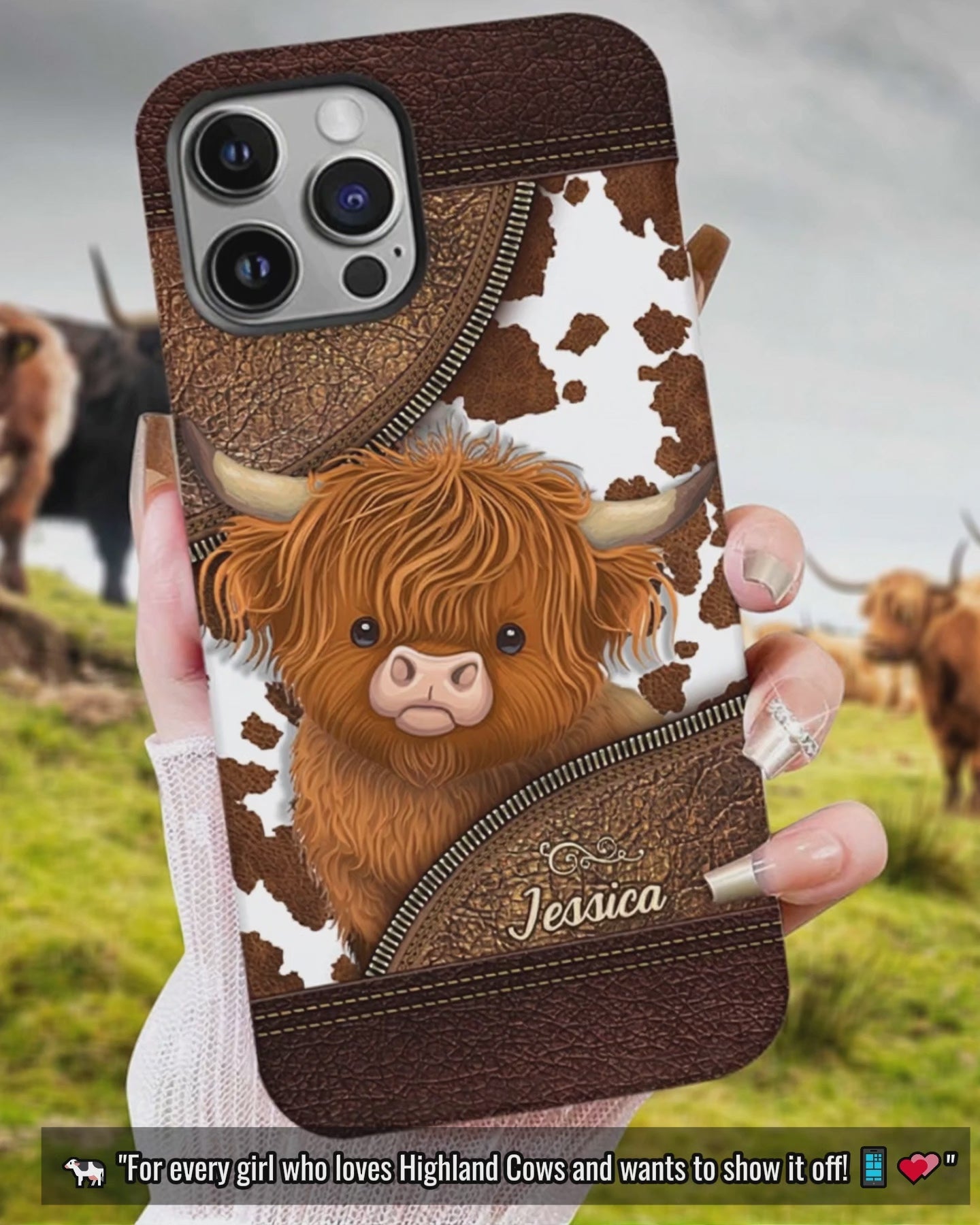 Love Highland Cow - Personalized Full Print Phone Case