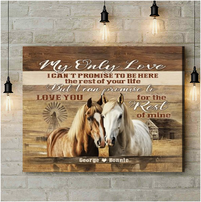 Personalized Horse Couple Anniversary Canvas Gifts For Couple