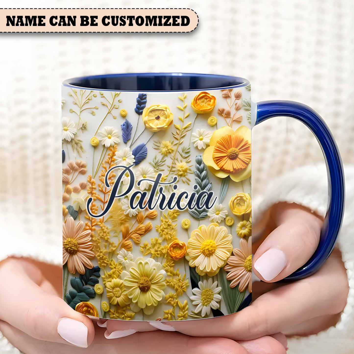 Flowers Mug - Personalized Flowers Accent Mug