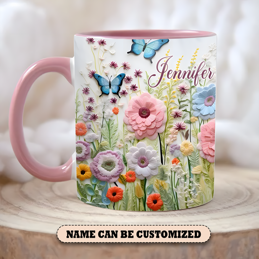 Beautiful Flowers Mug - Personalized Flowers Accent Mug